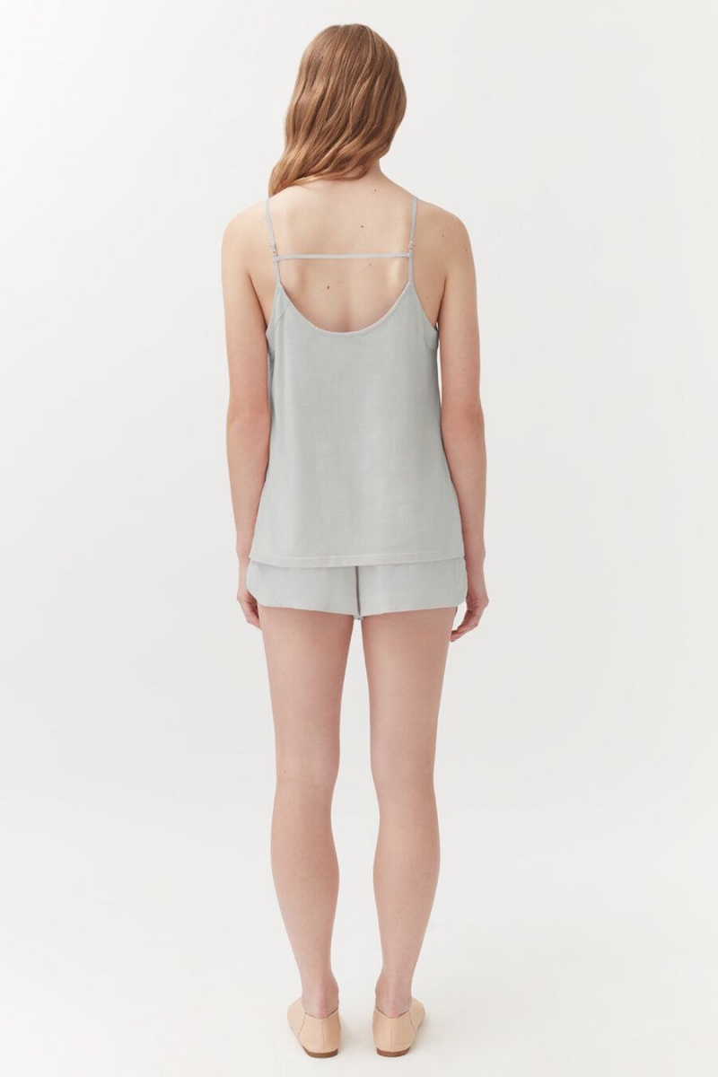 Camiseta Tirantes Cuyana Organic Pima Cami Mujer Gris | QFC3741EC