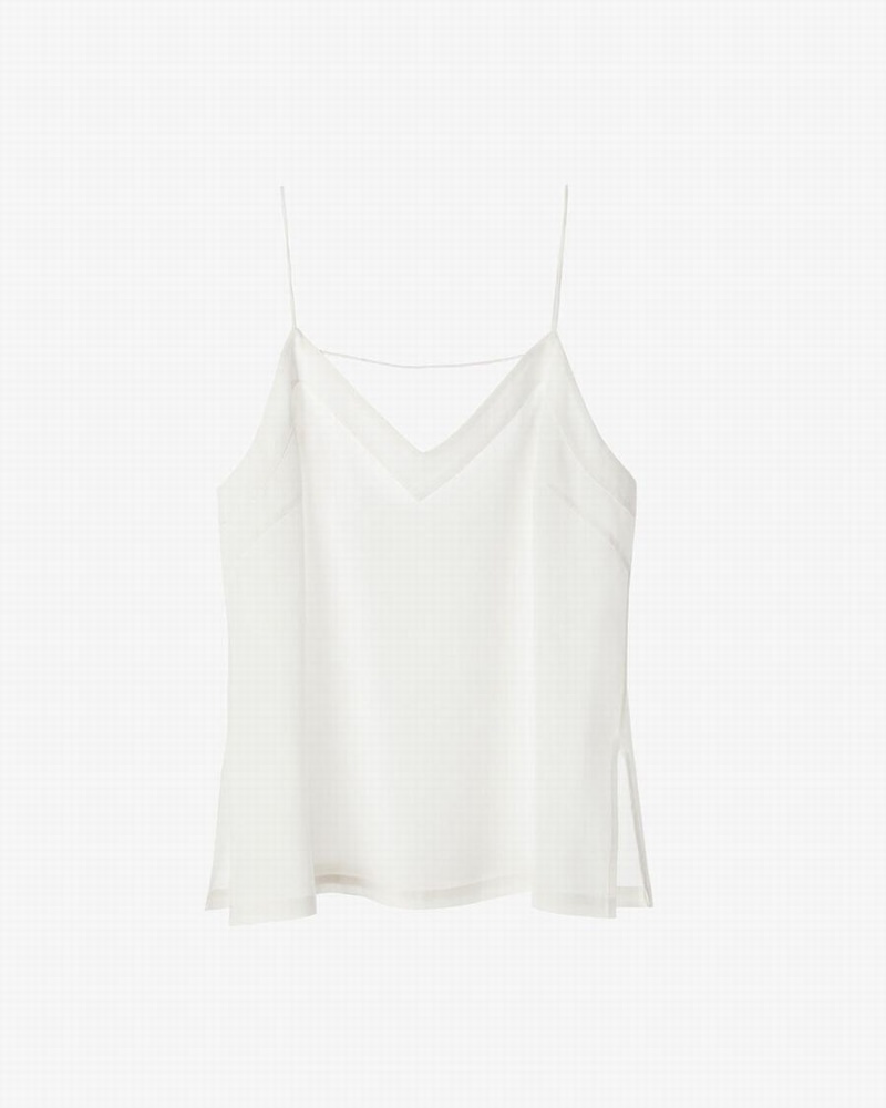 Camiseta Tirantes Cuyana Silk Cami Mujer Blancas | ZSC3154WN