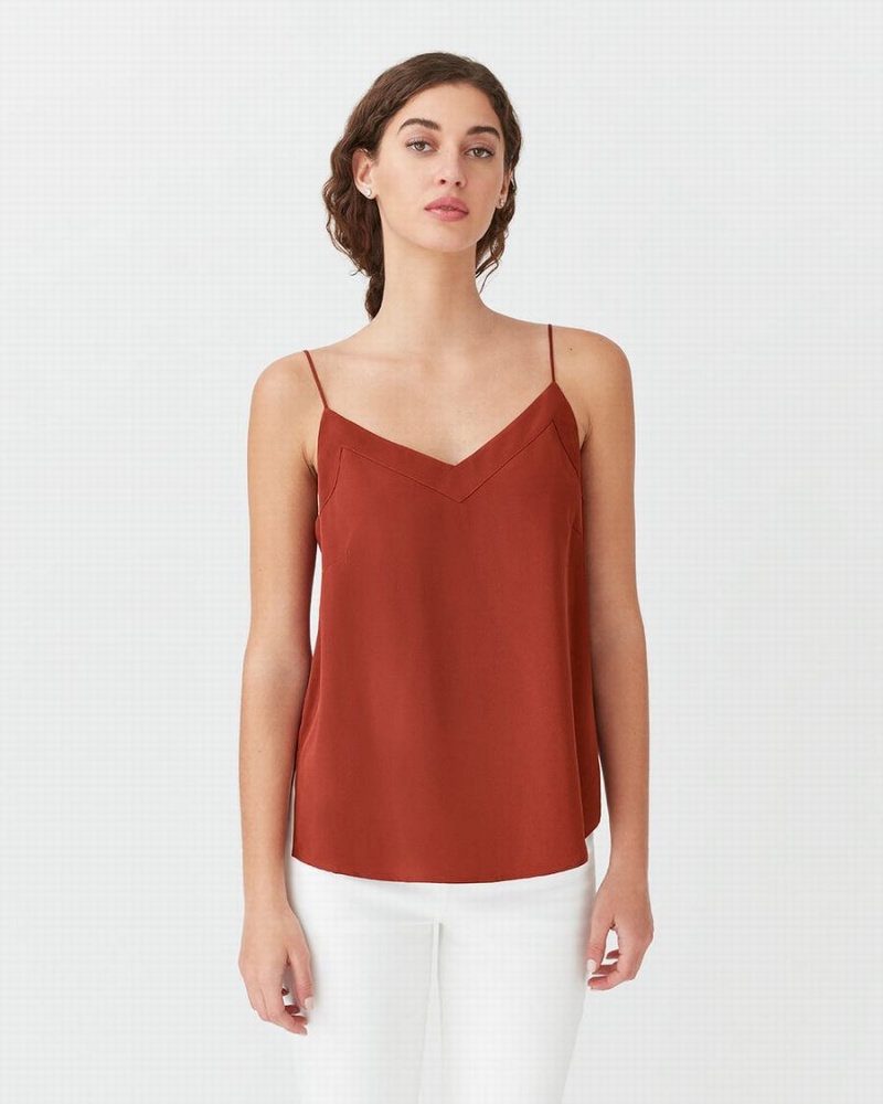 Camiseta Tirantes Cuyana Silk Cami Mujer Rojas | DLR6595KK