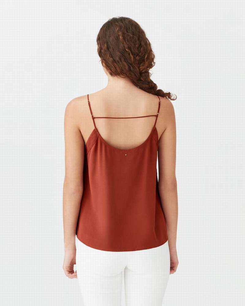 Camiseta Tirantes Cuyana Silk Cami Mujer Rojas | DLR6595KK