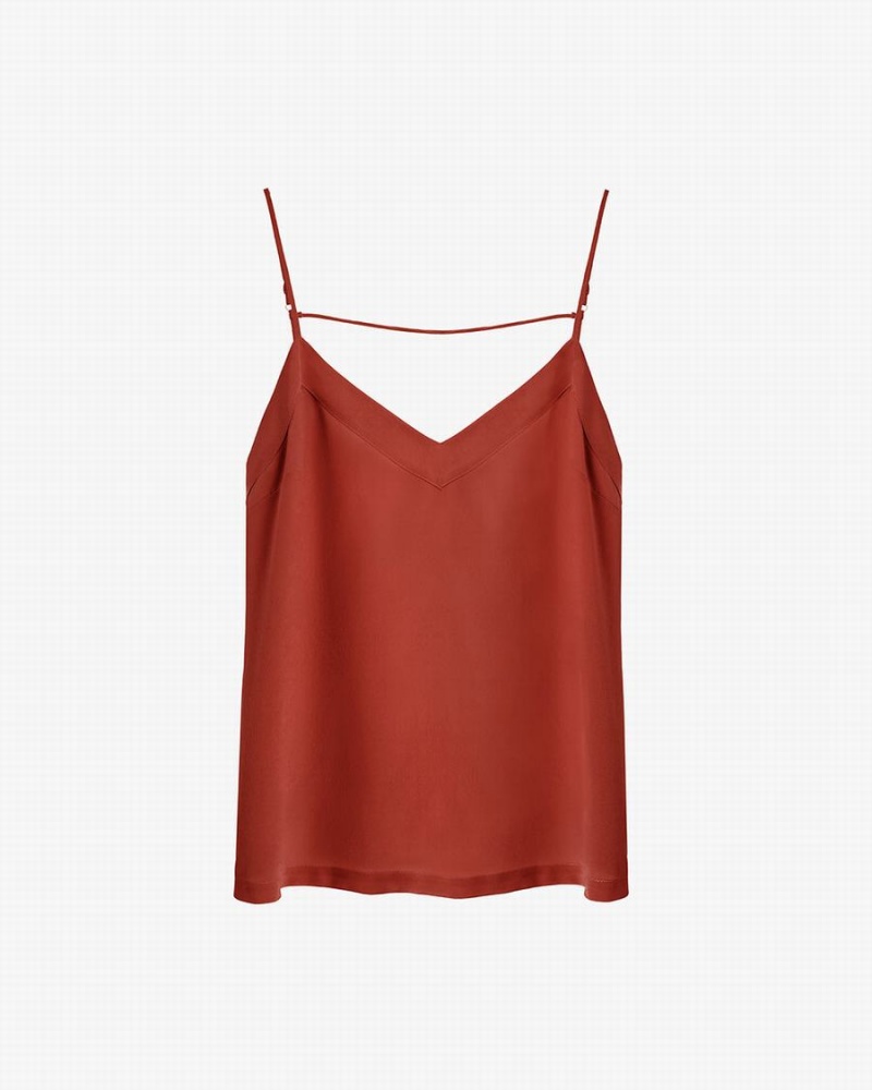 Camiseta Tirantes Cuyana Silk Cami Mujer Rojas | DLR6595KK