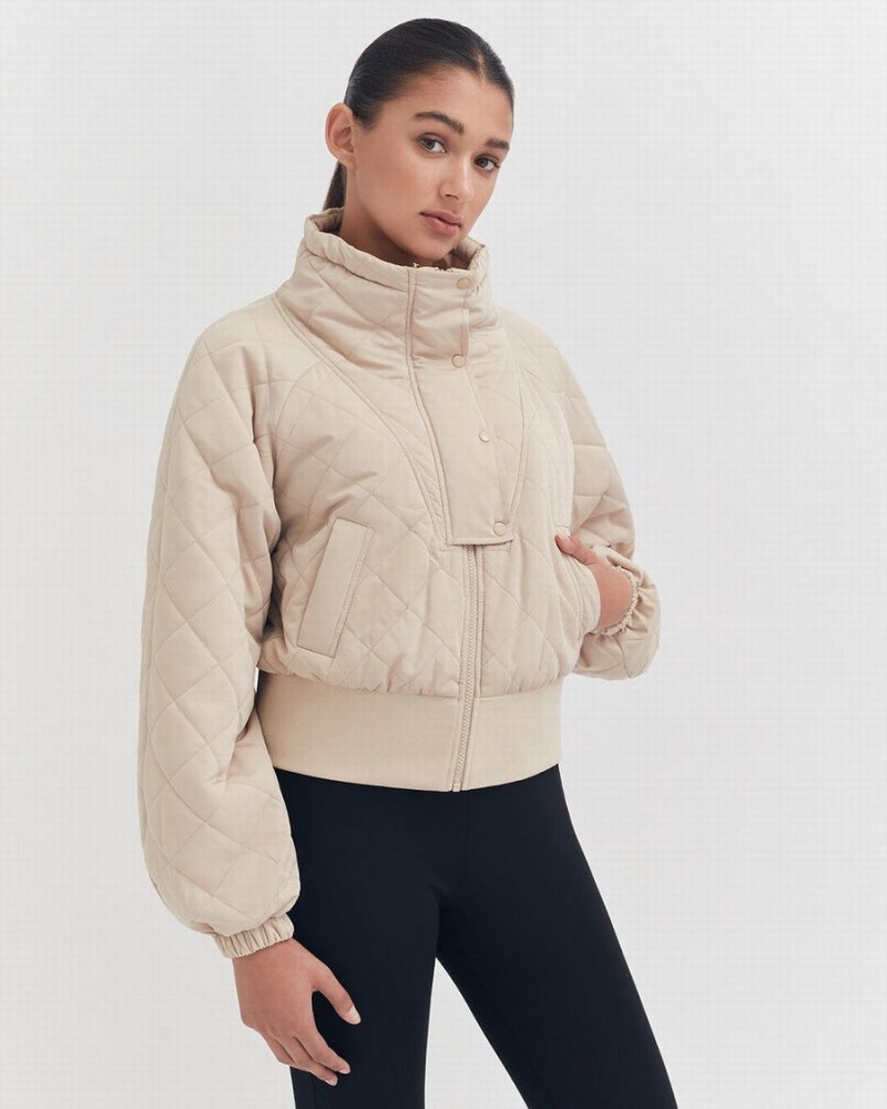 Chaquetas De Plumas Cuyana Balloon Sleeve Light Puffer Mujer Marrones | NPW9196WU