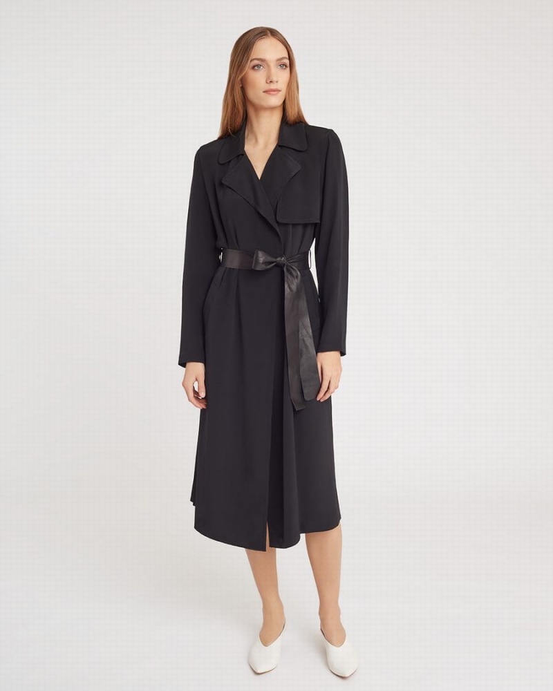 Cortavientos Cuyana Silk Classic Trench Mujer Negras | ICX3345PU