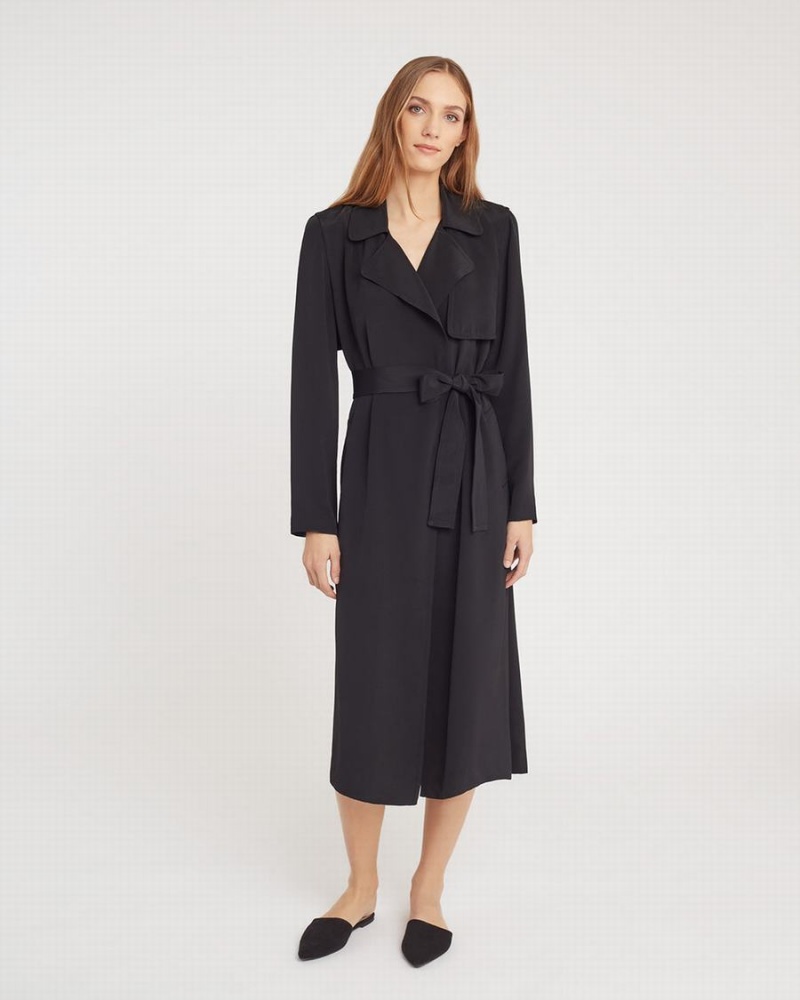 Cortavientos Cuyana Silk Classic Trench Mujer Negras | ICX3345PU