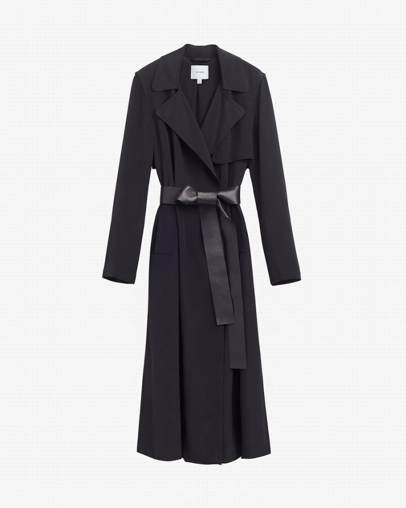 Cortavientos Cuyana Silk Classic Trench Mujer Negras | ICX3345PU