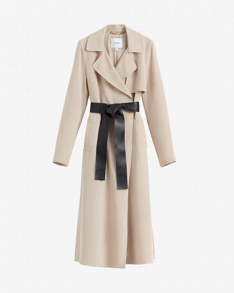 Cortavientos Cuyana Silk Classic Trench Mujer Marrones | MFD6693SA