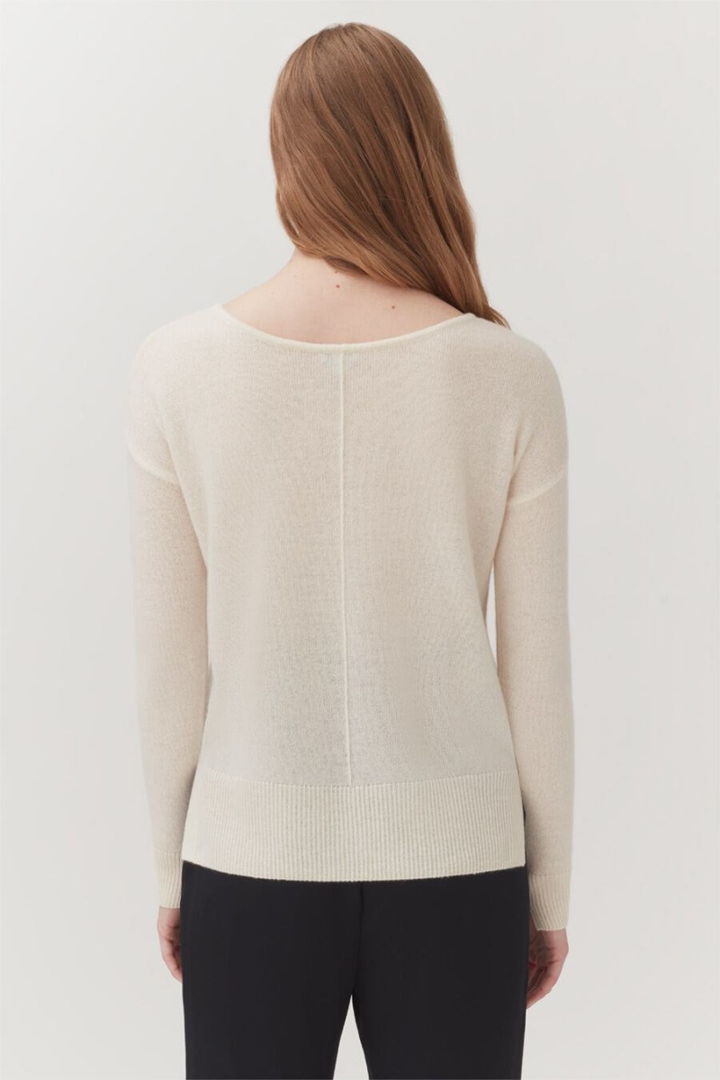 Cárdigan Cuyana Single-Origin Cashmere Mujer Blancas | VFY7060YX