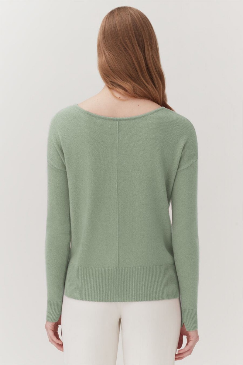 Cárdigan Cuyana Single-Origin Cashmere Mujer Verde | HRI7232HT