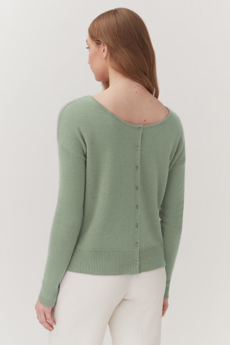 Cárdigan Cuyana Single-Origin Cashmere Mujer Verde | HRI7232HT