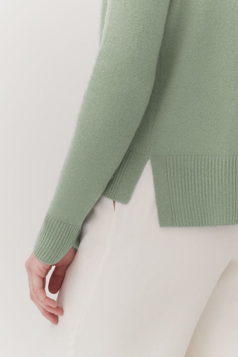 Cárdigan Cuyana Single-Origin Cashmere Mujer Verde | HRI7232HT