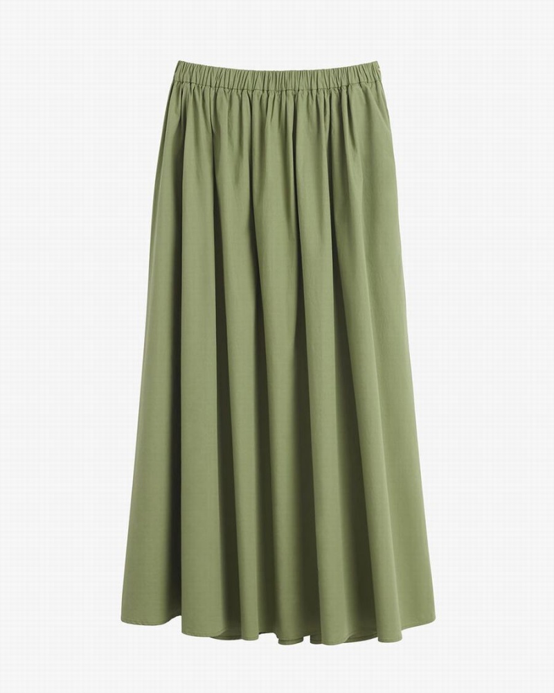 Falda Cuyana Poplin Gathered Mujer Verde | SXE763MP