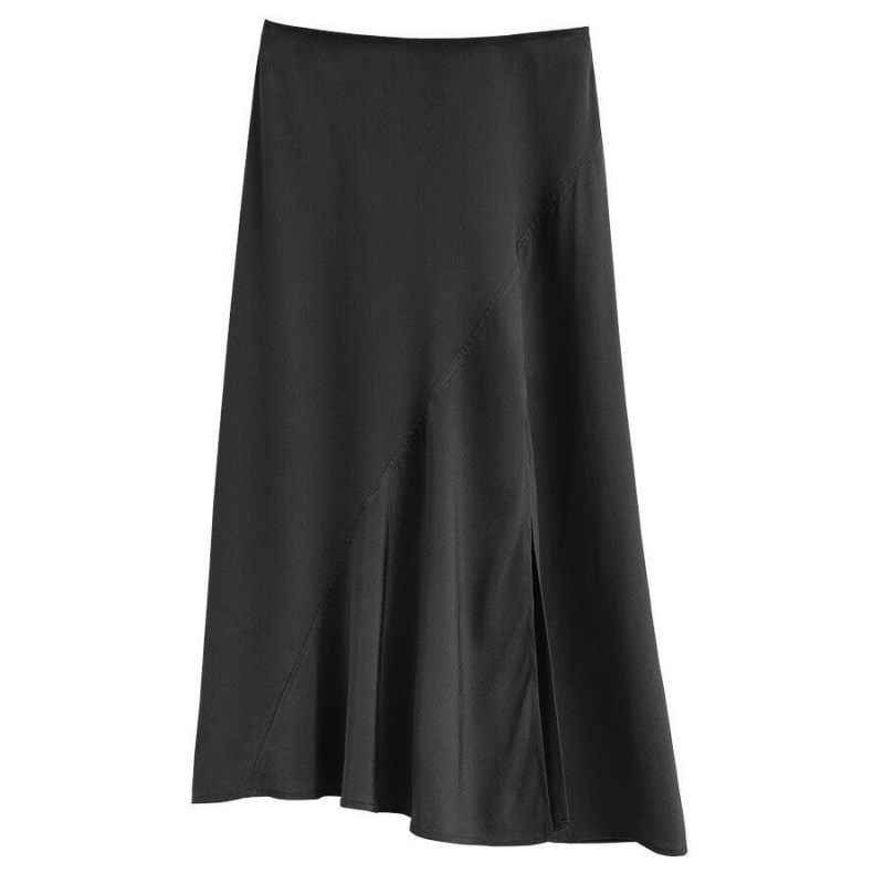 Falda Cuyana Silk Asymmetrical Mujer Negras | UYN4178GN