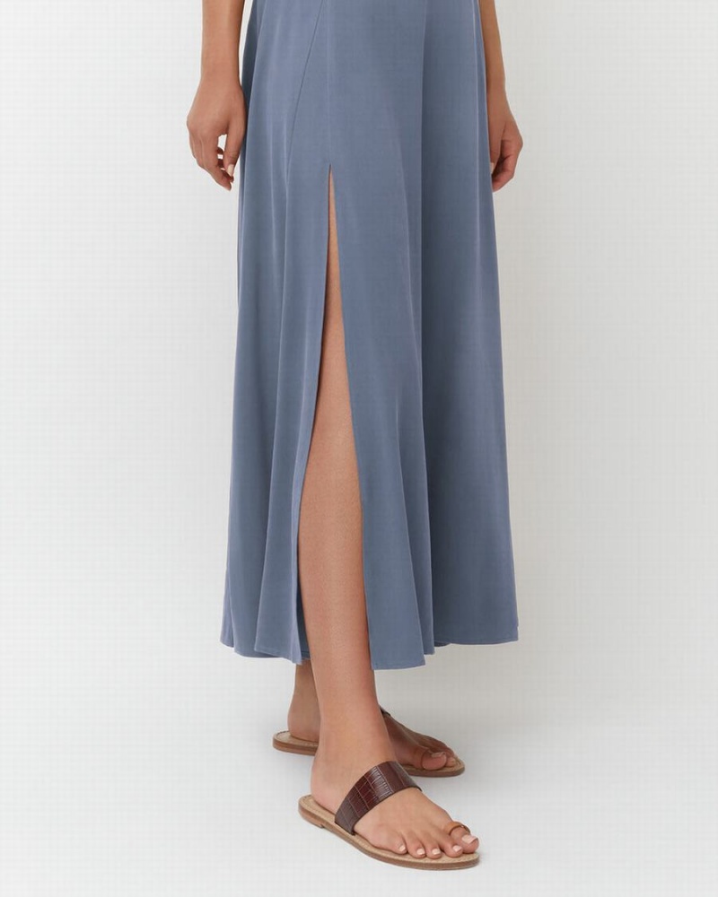 Falda Cuyana Washable Silk Maxi Mujer Azules | CAK5951TE