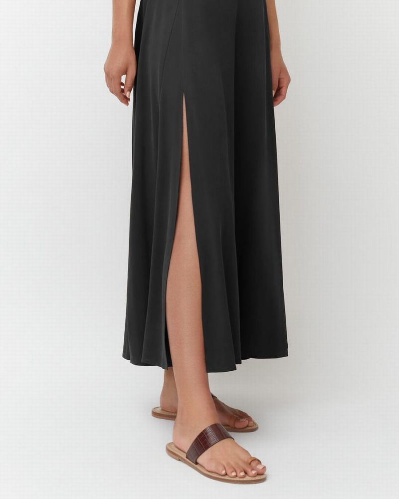 Falda Cuyana Washable Silk Maxi Mujer Negras | ACD2561DF