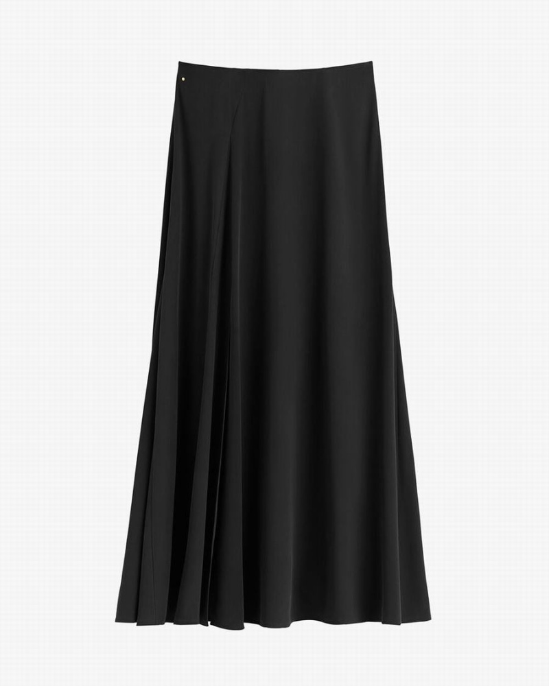 Falda Cuyana Washable Silk Maxi Mujer Negras | ACD2561DF