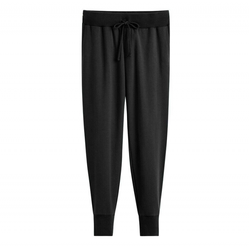 Pantalon Cuyana French Terry Tapered Lounge Mujer Negras | XMN2542JG