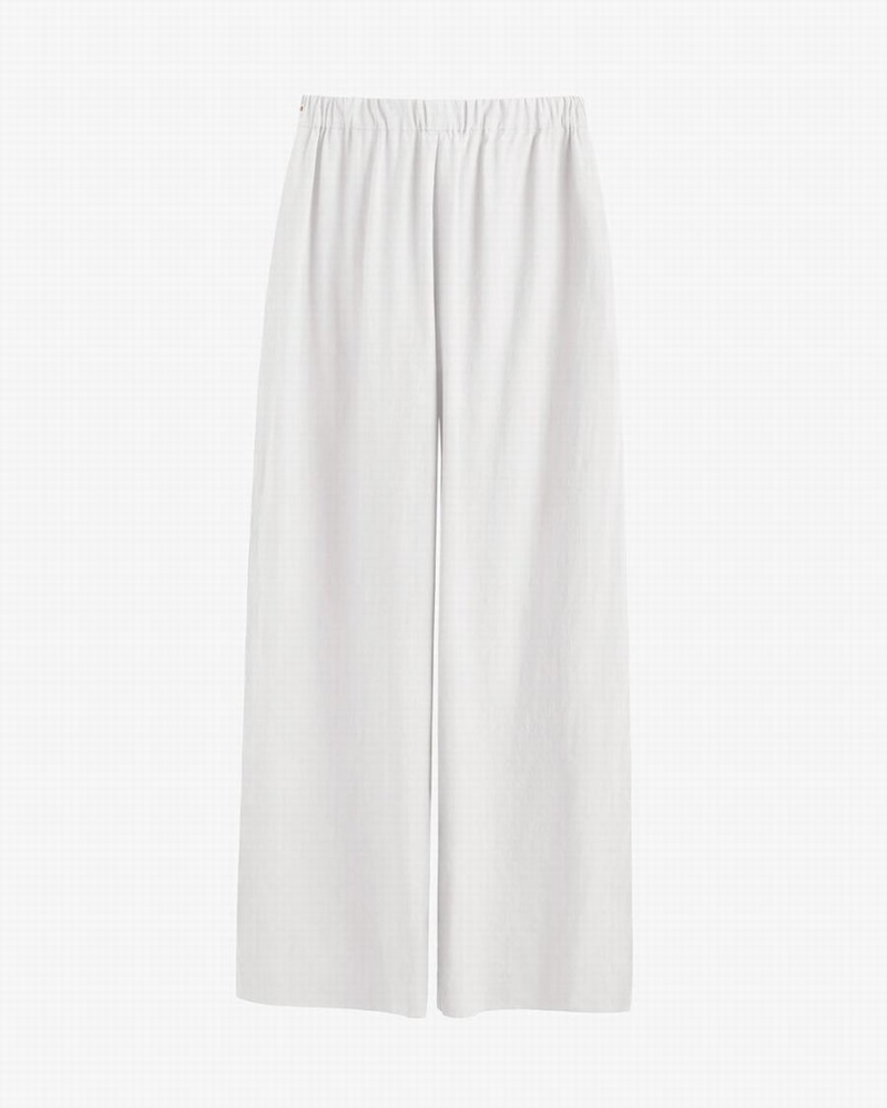 Pantalon Cuyana Linen Anchos Leg Mujer Blancas | BHA8457RF