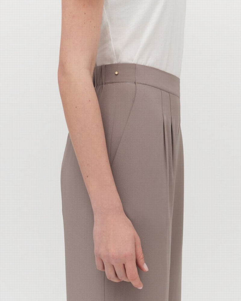 Pantalon Cuyana Silk Anchos-Leg Mujer Marrones Claro | GSU931XW