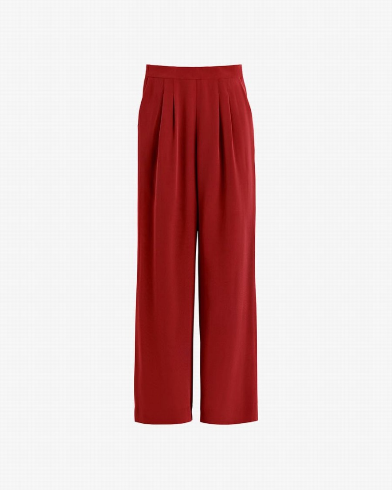 Pantalon Cuyana Silk Anchos-Leg Mujer Rojas | ERZ7458UO