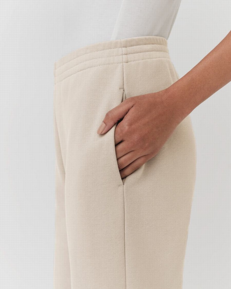 Pantalones Jogger Cuyana Terry Sculpted Mujer Creme Blancas | QLB8867KR