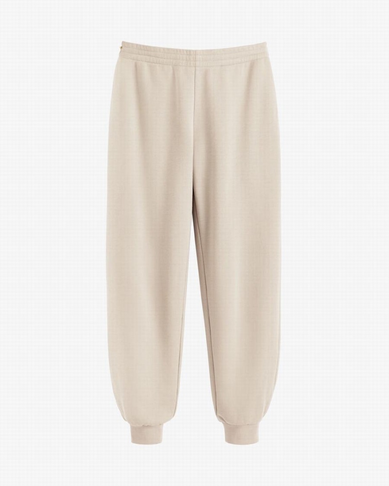 Pantalones Jogger Cuyana Terry Sculpted Mujer Creme Blancas | QLB8867KR