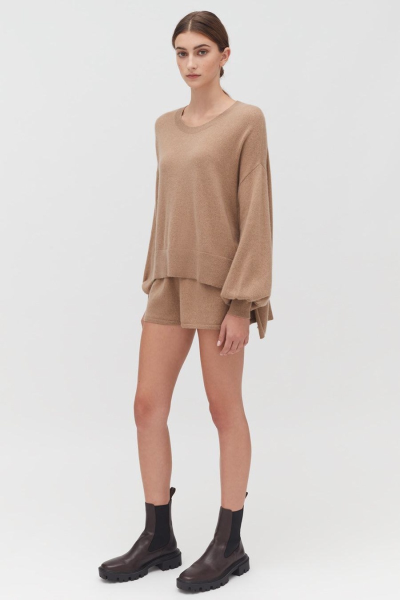 Short Cuyana Single-Origin Cashmere Mujer Marrones | LNA9893JO