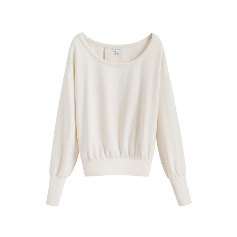 Sudaderas Cuyana French Terry Boatneck Mujer Blancas | BCJ503BM