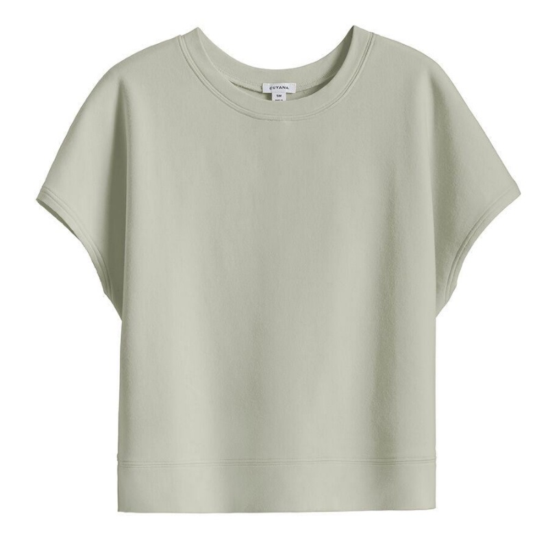 Sudaderas Cuyana French Terry Corta Sleeve Mujer Verde | BRN8018BZ