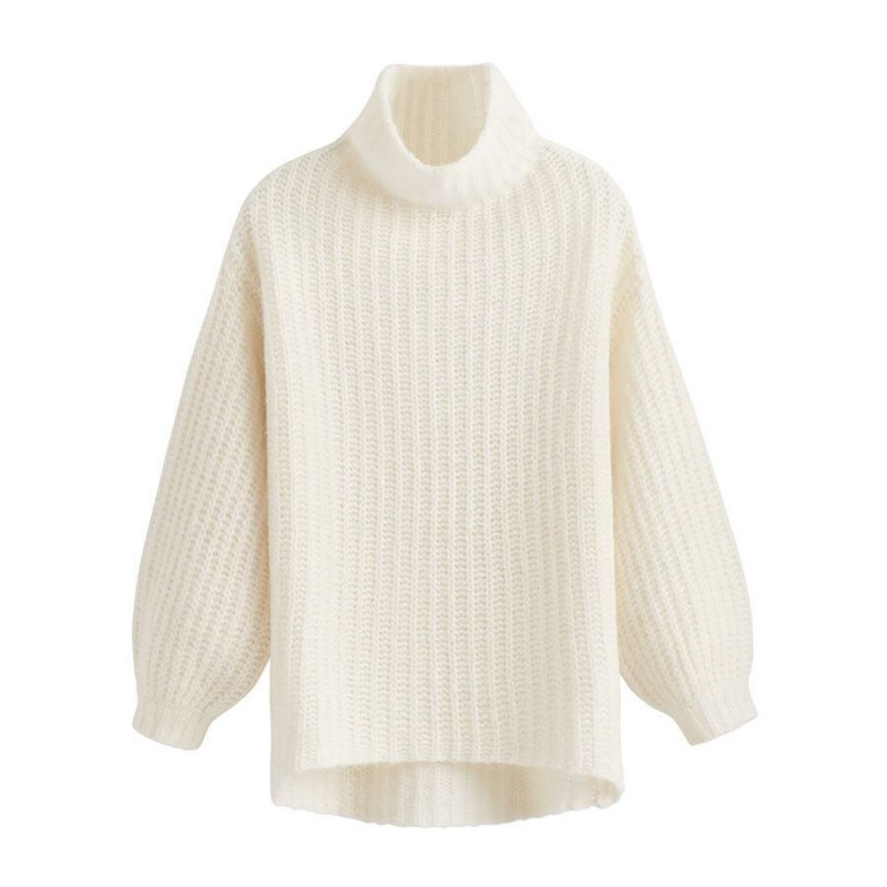 Suéteres Cuyana Alpaca Lana Turtleneck Mujer Blancas | RDK82FI