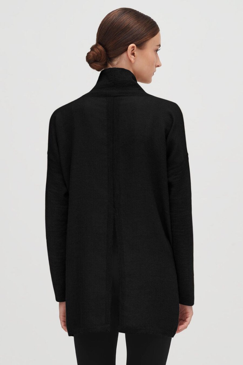 Suéteres Cuyana Alpaca Open-Back Turtleneck Mujer Negras | JUE146HJ