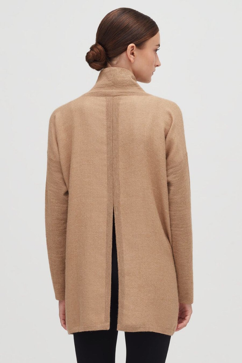 Suéteres Cuyana Alpaca Open-Back Turtleneck Mujer Marrones | TKH5738AN