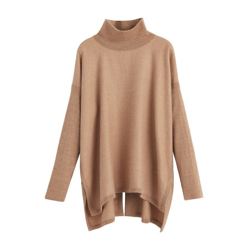 Suéteres Cuyana Alpaca Open-Back Turtleneck Mujer Marrones | TKH5738AN