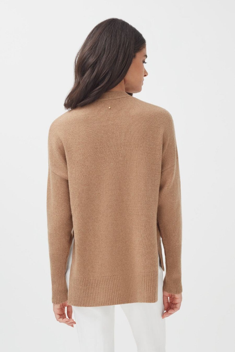 Suéteres Cuyana Cashmere Soft Wrap Mujer Marrones | HOH4563EA