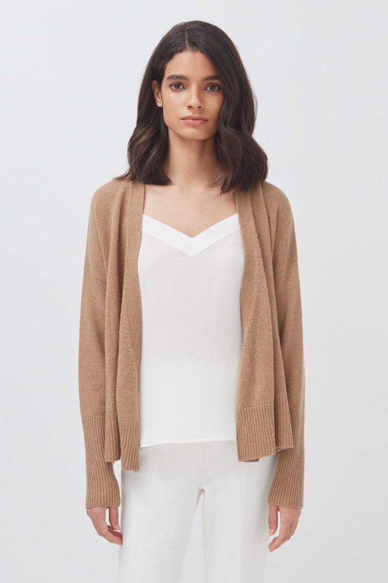 Suéteres Cuyana Cashmere Soft Wrap Mujer Marrones | HOH4563EA