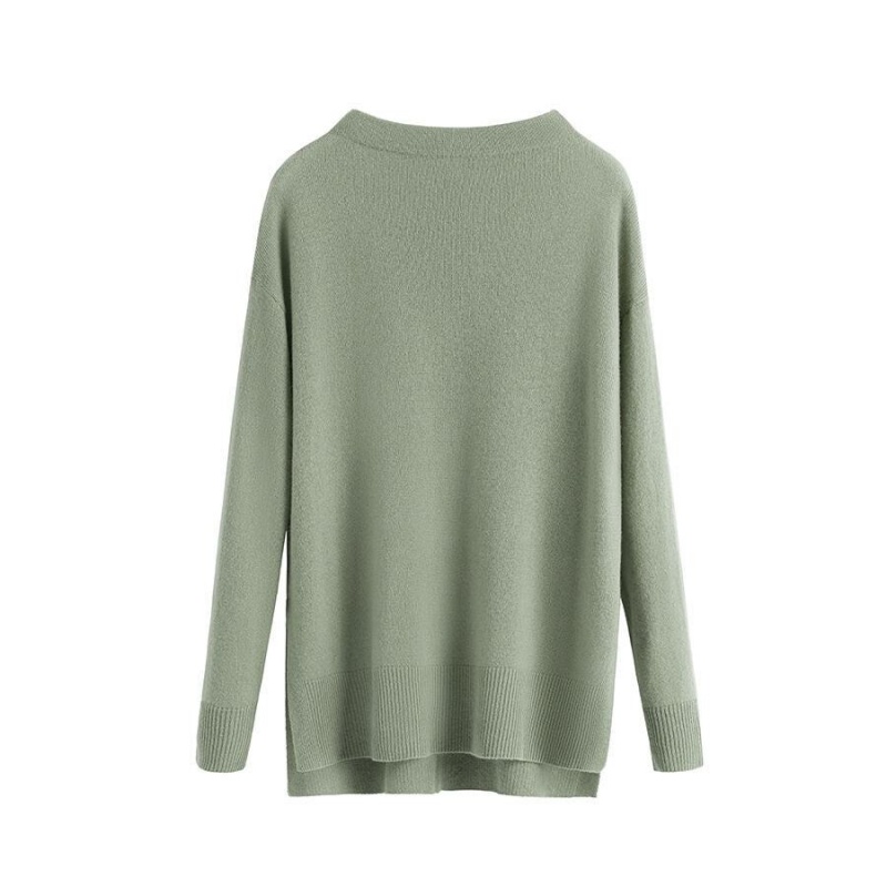 Suéteres Cuyana Single-Origin Cashmere Funnel Neck Mujer Verde | SHB549MO