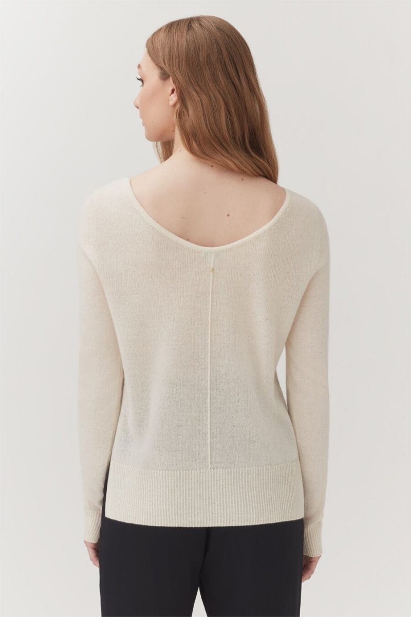 Suéteres Cuyana Single-Origin Cashmere Scoop Neck Mujer Blancas | ZBL8656JW