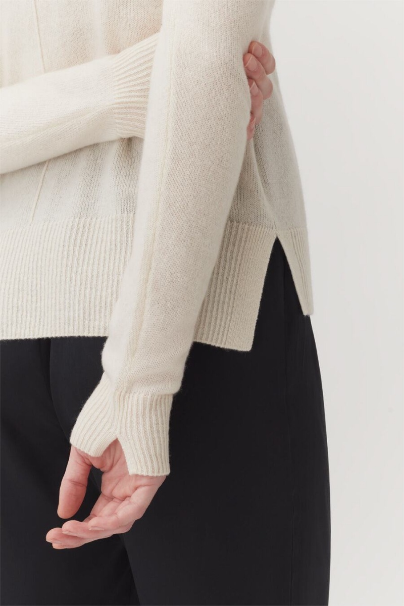 Suéteres Cuyana Single-Origin Cashmere Scoop Neck Mujer Blancas | ZBL8656JW