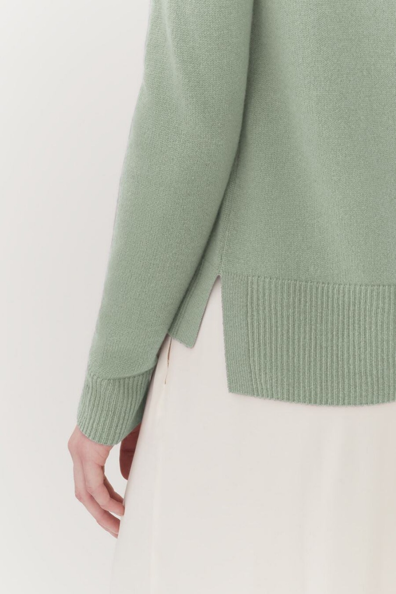 Suéteres Cuyana Single-Origin Cashmere Scoop Neck Mujer Verde | BZP696EJ