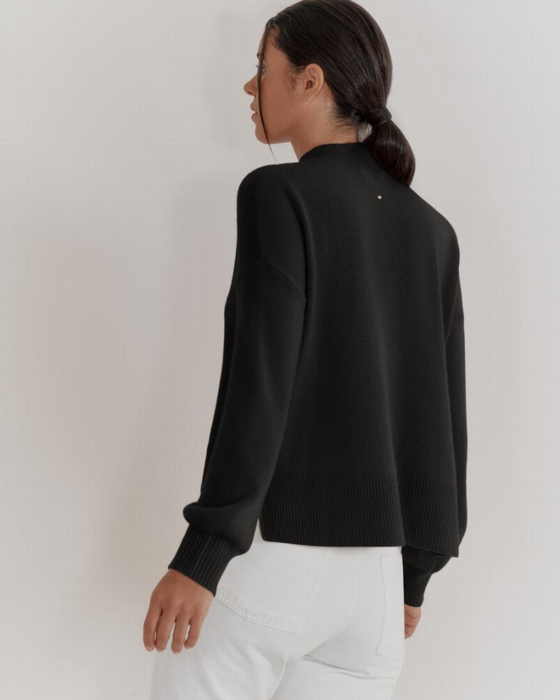 Suéteres Cuyana Single Origin Cashmere Cropped Mujer Negras | WRI1450DC