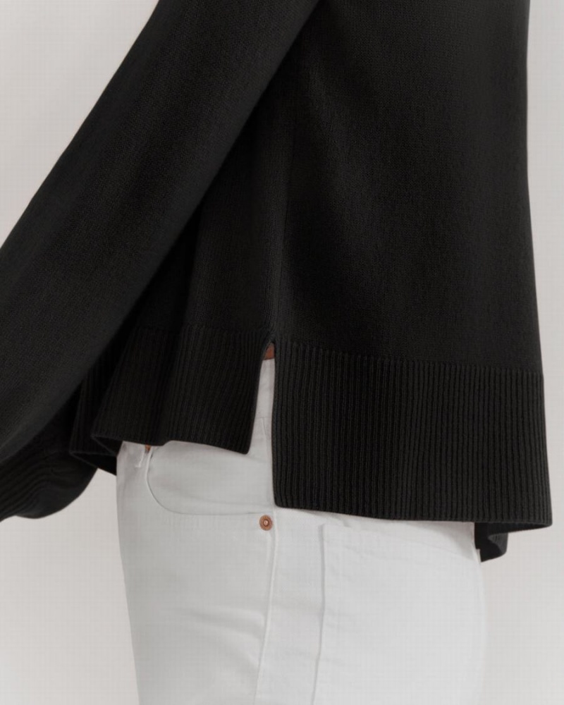 Suéteres Cuyana Single Origin Cashmere Cropped Mujer Negras | WRI1450DC