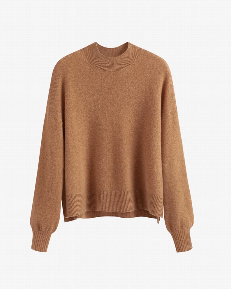 Suéteres Cuyana Single Origin Cashmere Cropped Mujer Marrones | VKW714EJ