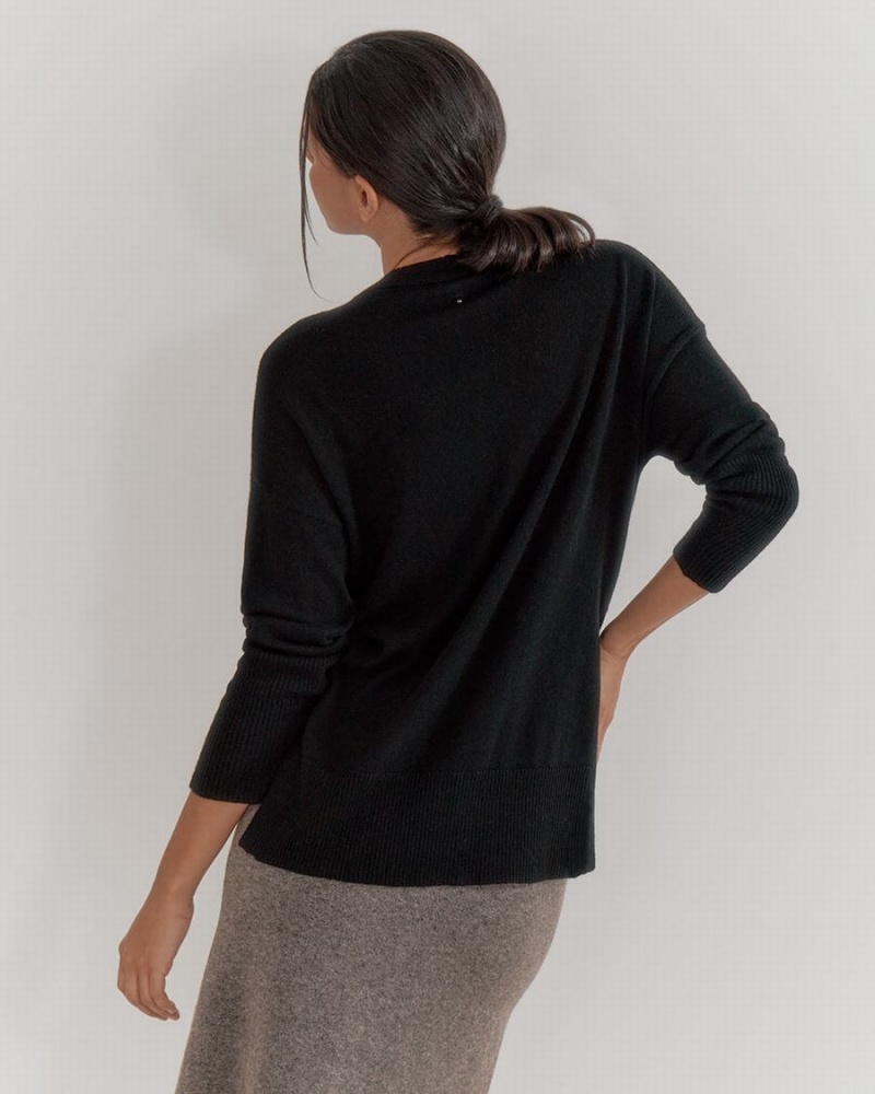 Suéteres Cuyana Single Origin Cashmere Wrap Mujer Negras | AXU7543CD