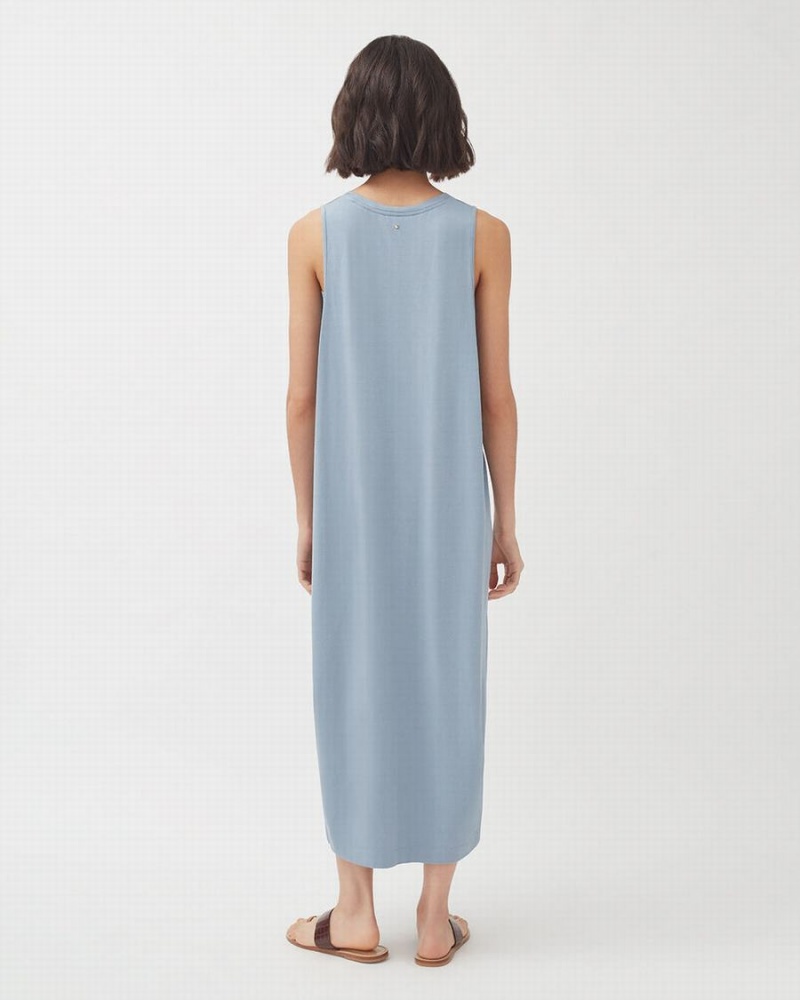 Vestido Cuyana Drape-Back Mujer Azules | LBX4487YW