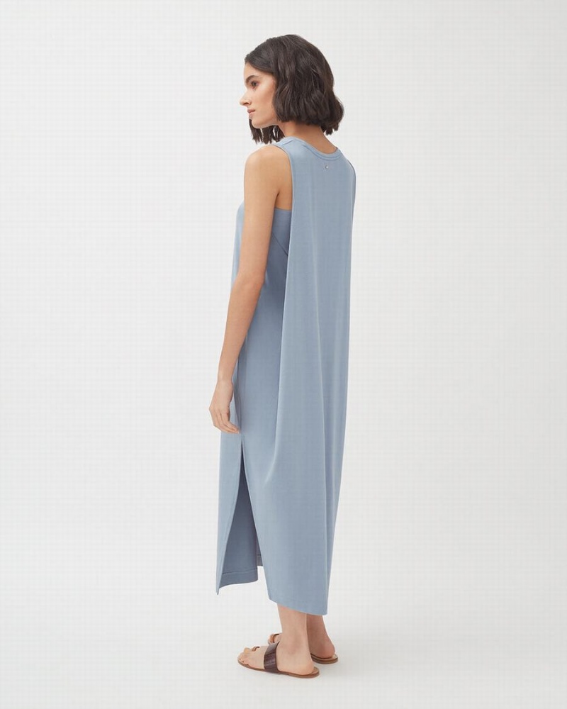 Vestido Cuyana Drape-Back Mujer Azules | LBX4487YW