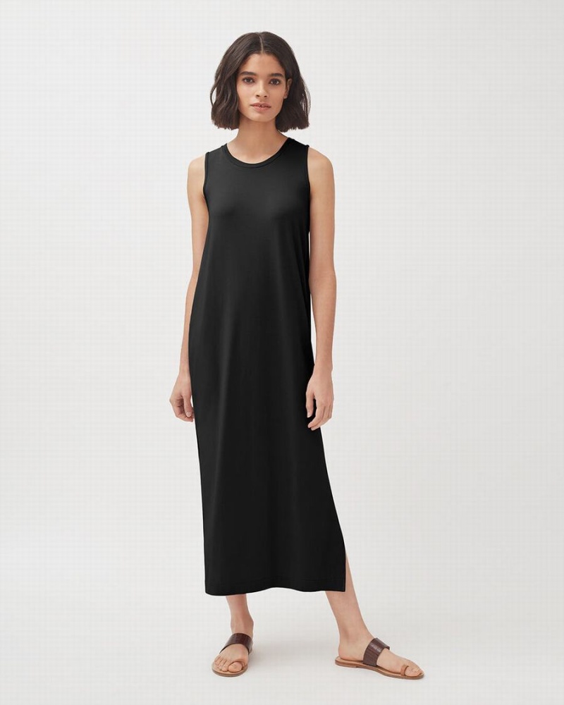 Vestido Cuyana Drape-Back Mujer Negras | LTW7996GY