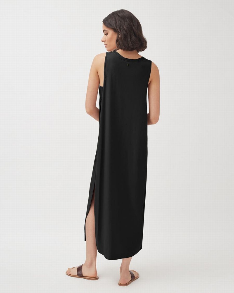 Vestido Cuyana Drape-Back Mujer Negras | LTW7996GY