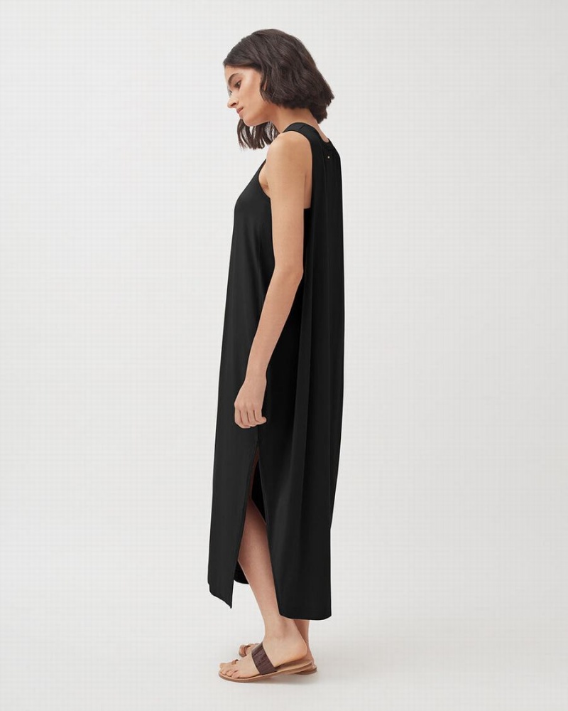 Vestido Cuyana Drape-Back Mujer Negras | LTW7996GY