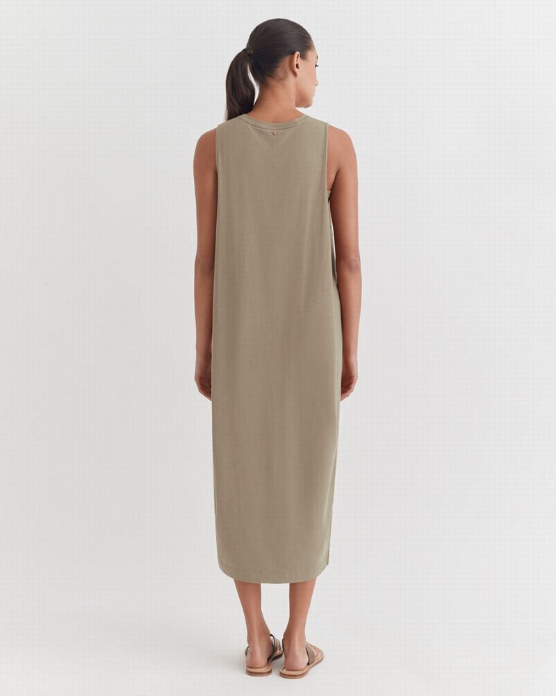 Vestido Cuyana Drape-Back Mujer Verde | HKU9834RQ