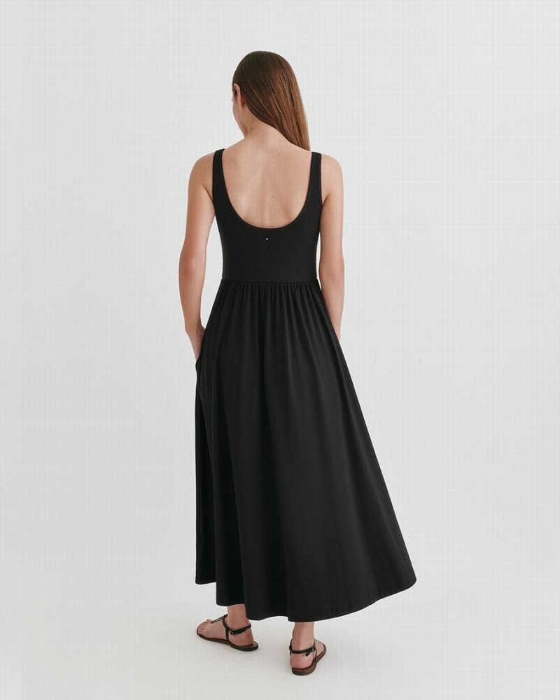 Vestido Cuyana Scoop Neck Mujer Negras | GAS9994NF