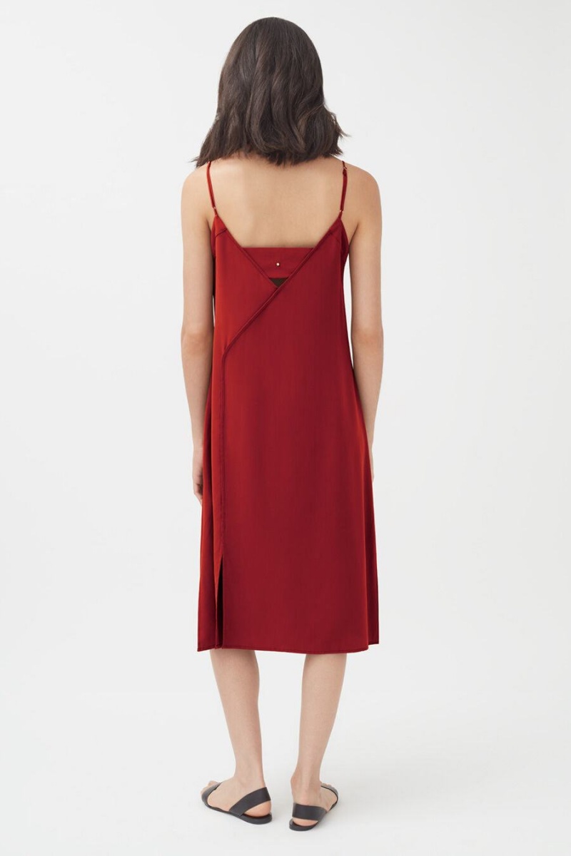 Vestido Cuyana Silk Slip Mujer Rojas | VPC5267XH